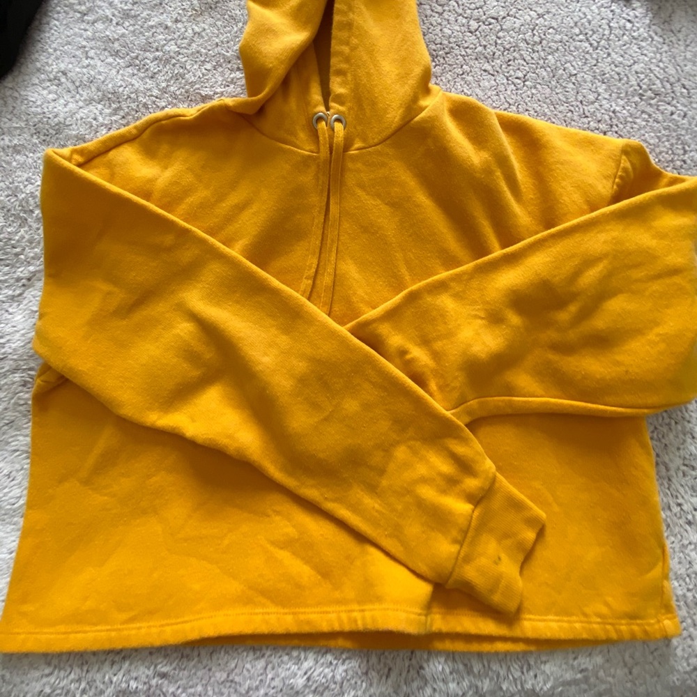 H&M yellow cropped hoodie